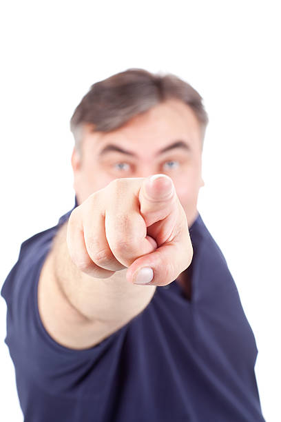 istock Mature man pointing finger at camera 184365487