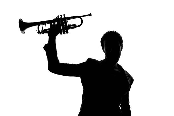 istock Male with trumpet silhouette 184366212