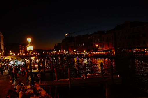 Street lamppost by Venice canal