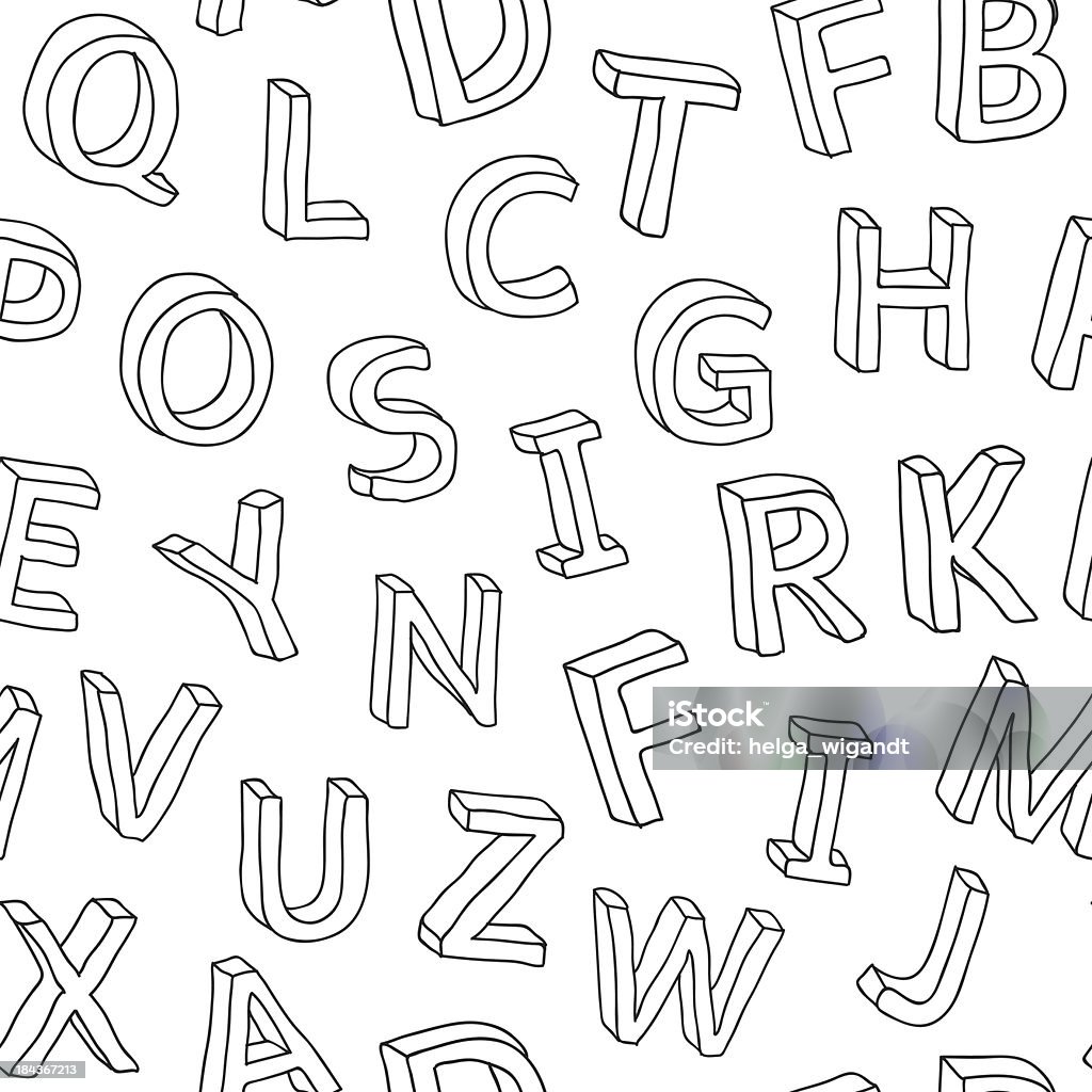 3 D Großbuchstaben Muster - Lizenzfrei Alphabet Vektorgrafik