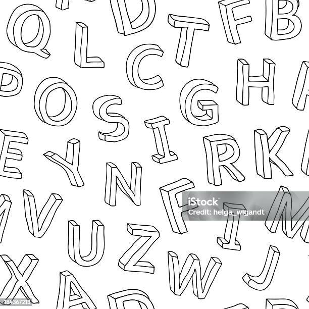 3 D Großbuchstaben Muster Stock Vektor Art und mehr Bilder von Alphabet - Alphabet, Alphabetische Reihenfolge, Bildhintergrund