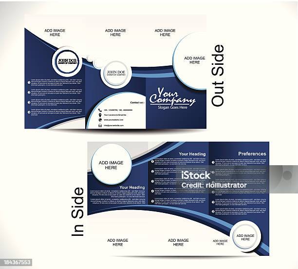 Corporate Tri Fold Brochure Stock Illustration - Download Image Now - Brochure, Art, Art And Craft