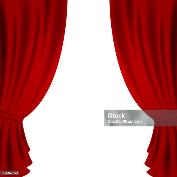 Vector Red Theater Curtain Stock Illustration - Download Image Now - Arts Culture and Entertainment, Backgrounds, Border - Frame