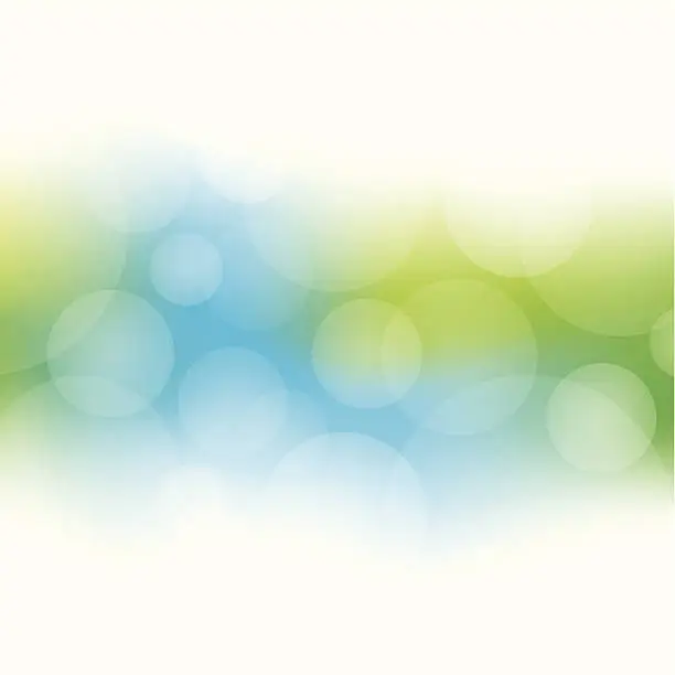 Vector illustration of Green and blue abstract bokeh background