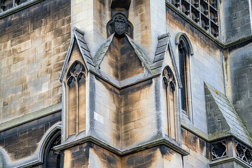 Close-up view of ancient architectures in Cambridge UK