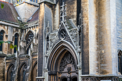 Close-up view of ancient architectures in Cambridge UK