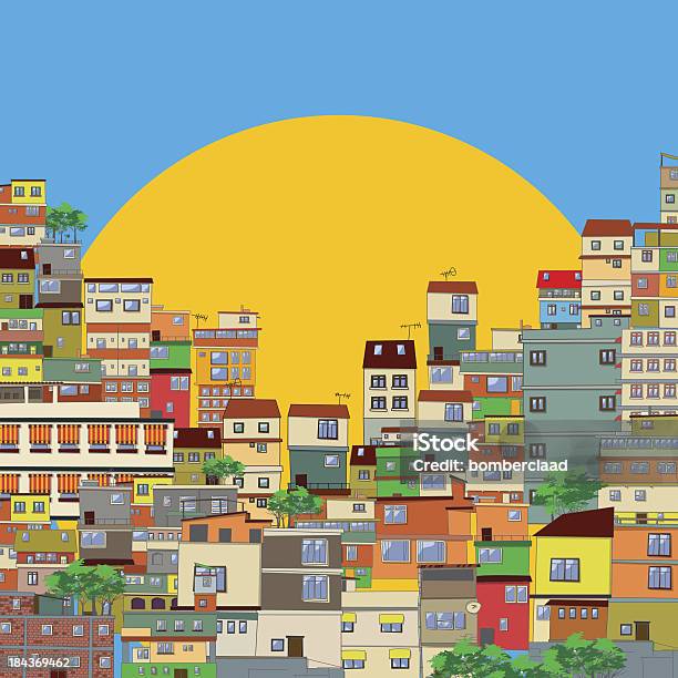 Ilustración de Favela y más Vectores Libres de Derechos de Barrio bajo - Barrio bajo, Favela, Río de Janeiro