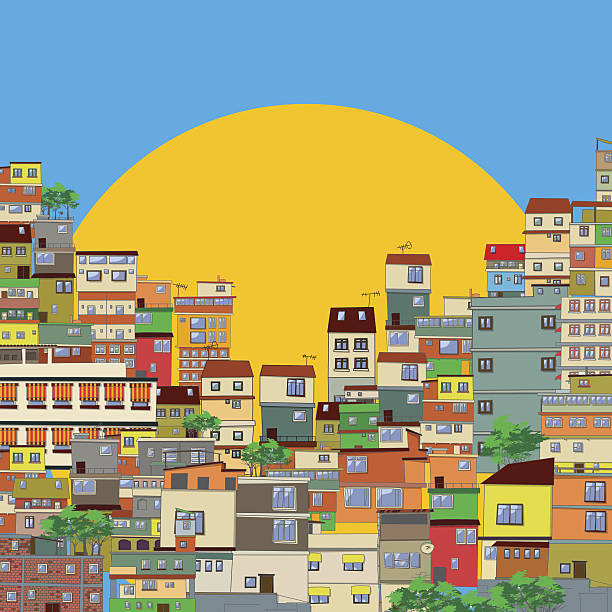 slum Brasilian favela illustration favela stock illustrations