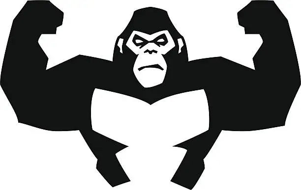 Vector illustration of strong gorilla