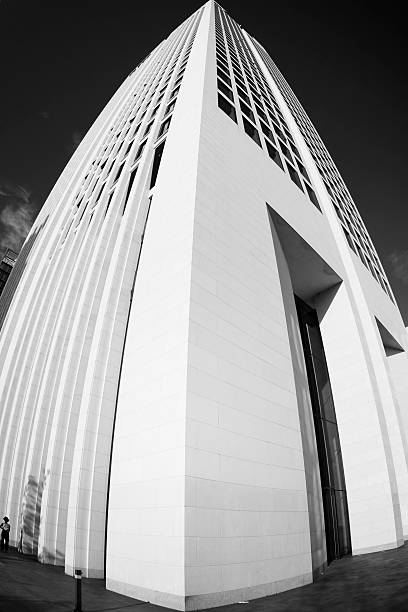 istock Financial district Frankfurt, office building, fish-eye lens 184369721