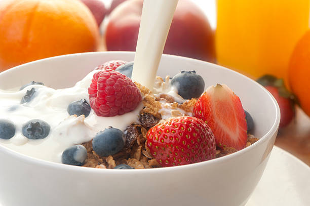 istock Healthy muesli breakfast with milk 184369735