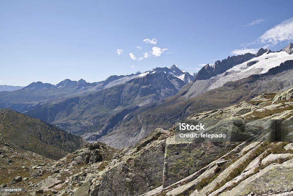 ハイのパノラマウォリス,Switzerland - アレッチ氷河のロイヤリテ�ィフリーストックフォト