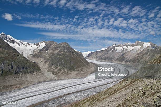 La Gran Glaciar Aletsch Wallis Suiza Foto de stock y más banco de imágenes de Aire libre - Aire libre, Aislado, Alpes Europeos