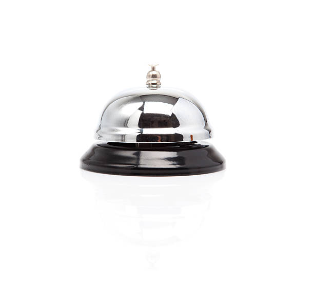 Service Bell. Profile of shiny service bell on white background. bellhop photos stock pictures, royalty-free photos & images