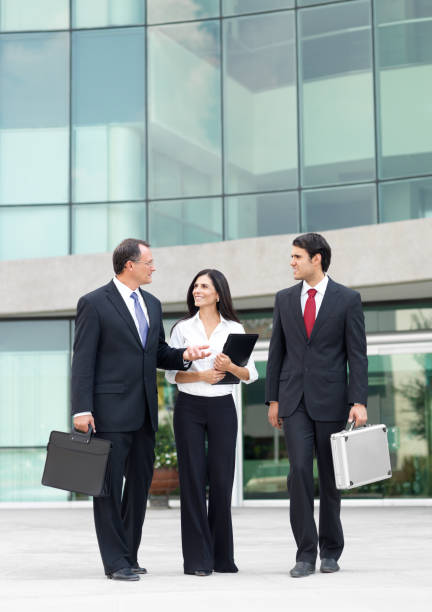 istock Business people outside the office building 184370039