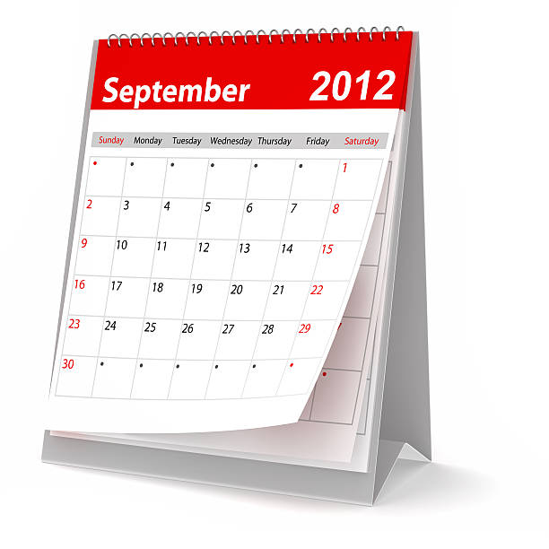 2012 年 9 月のカレンダーシリーズ - september calendar 2012 three dimensional shape ストックフォトと画像