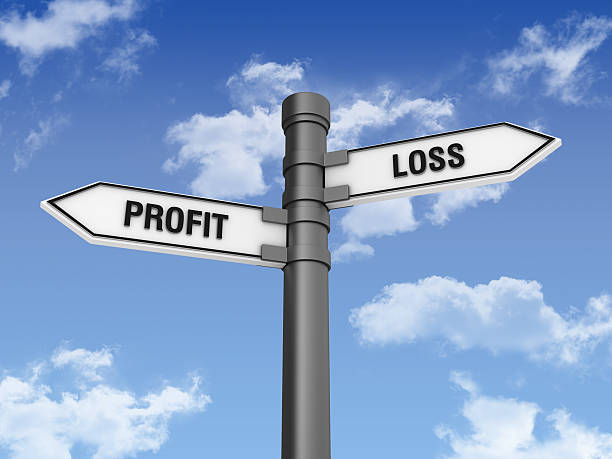 istock Directional Sign with Loss Profit  Words 184370489