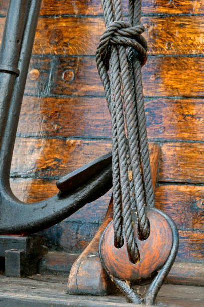istock Old wooden sailing ship details 184370498