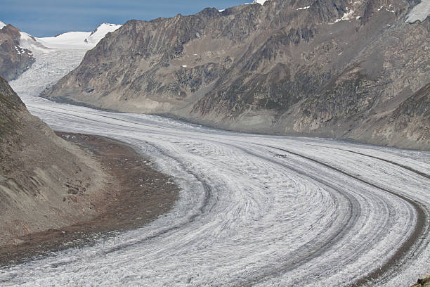 o grande glaciar aletsch, wallis, suíça - bettmerhorn imagens e fotografias de stock