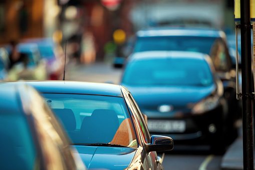 Cars in the streets of London 