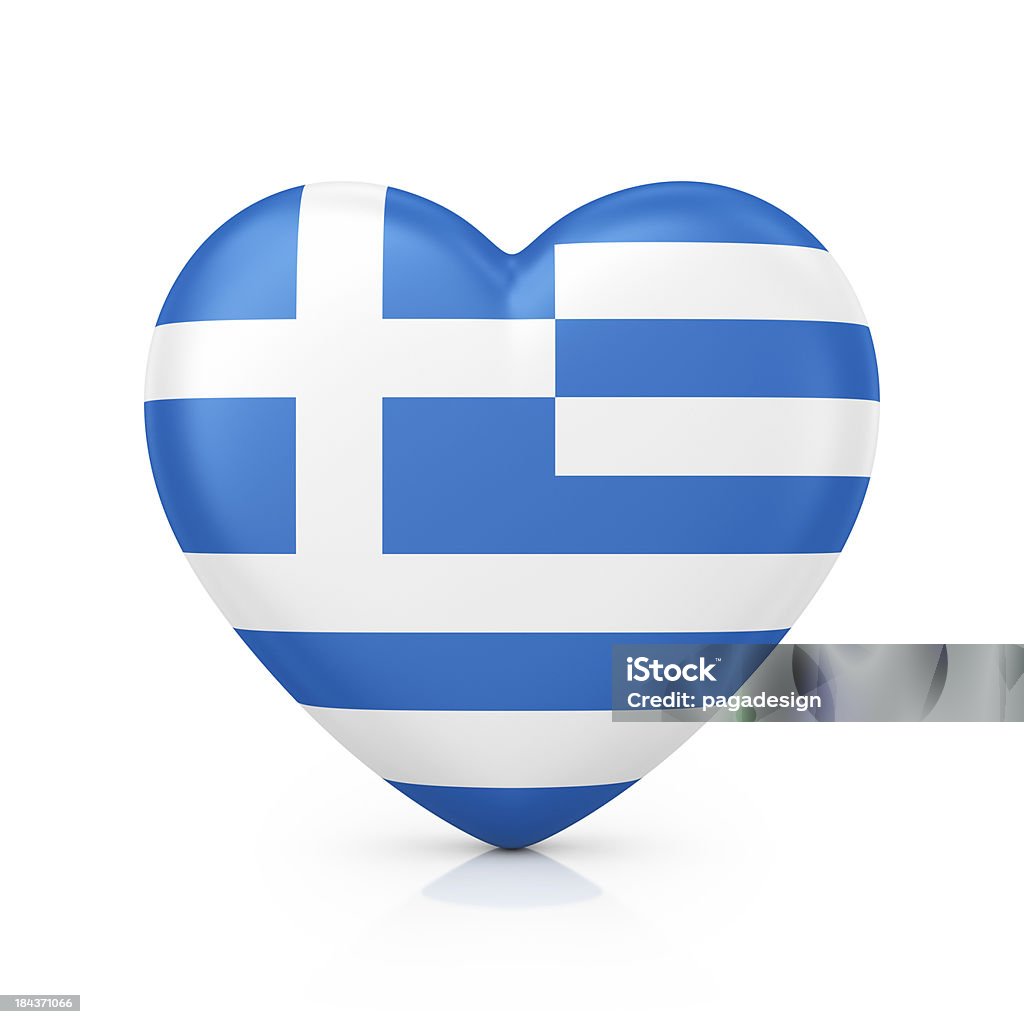 Me encanta Grecce - Foto de stock de Bandera Griega libre de derechos