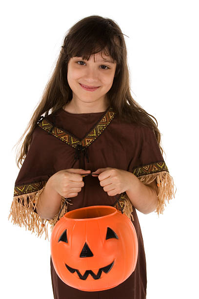 Beautiful female trick or treater