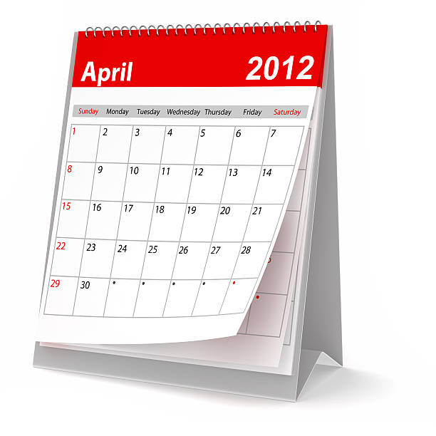 kwiecień 2012-kalendarz serii - april calendar 2012 time zdjęcia i obrazy z banku zdjęć
