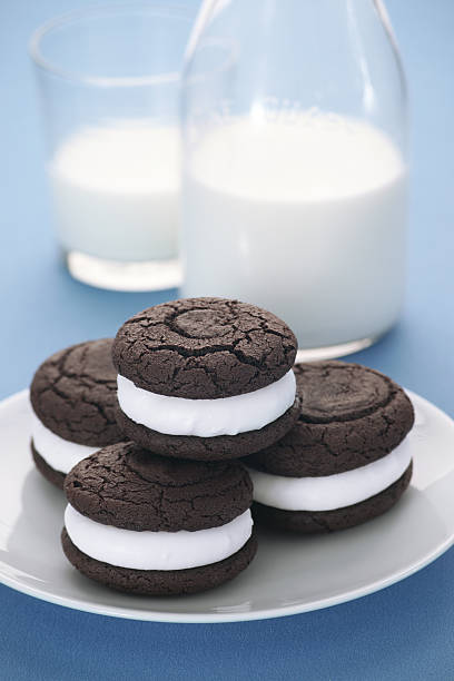 istock Chocolate Whoopie Pies and Milk 184371519