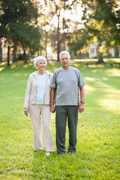 istock Senior couple at the park 184371545