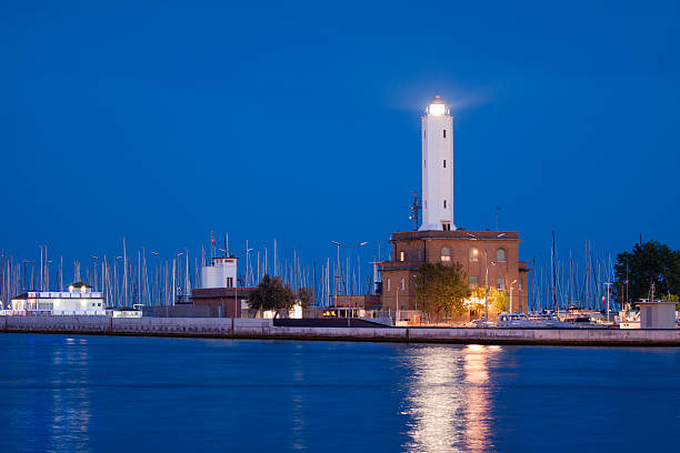 Marina di Ravenna harbor Lighthouse stock photo