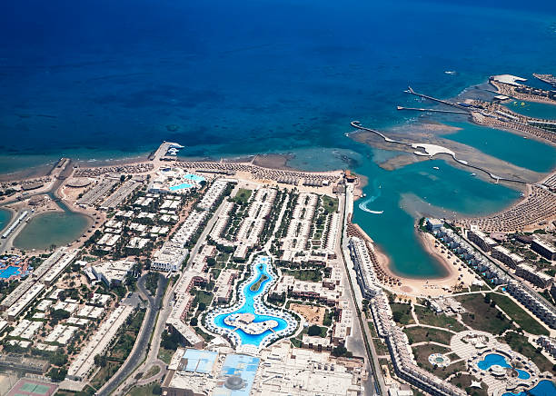 istock Beach resort seen from the airplane 184371572