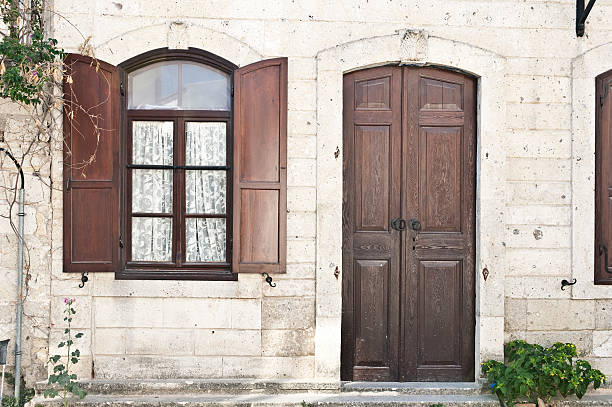 charming weatheread old doors in Greek villages. Traditional Greece architecture