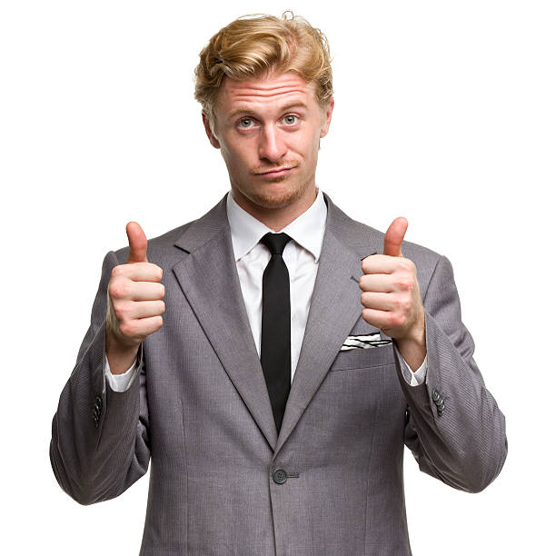 retrato masculino - thumbs up business people isolated imagens e fotografias de stock