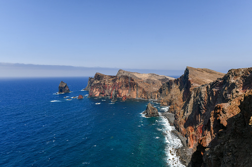 Miradouro da Ponta do Rosto and the cliffs in Madeira, Portugal.