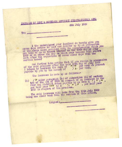 istock Notice to quit or increase of rent, 1929 184372955