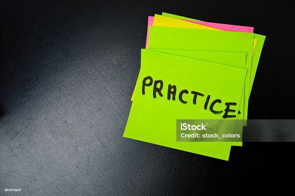 Practice Image Post It Notes Practice On Post It Stock Photo - Download Image Now - Adhesive Note ...