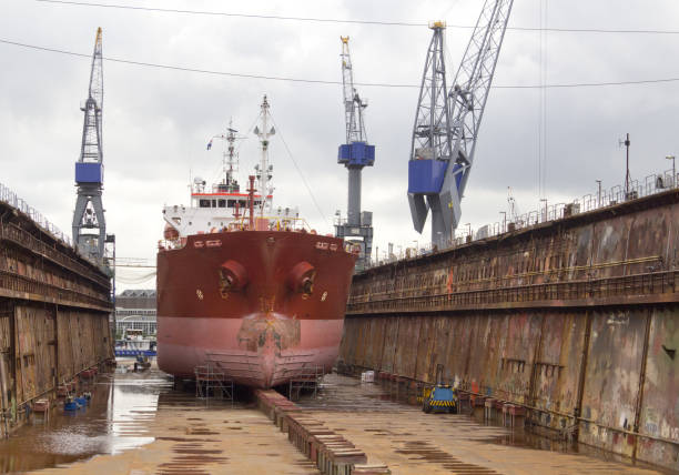 istock Ship repair in floating dock, Rotterdam 184373936