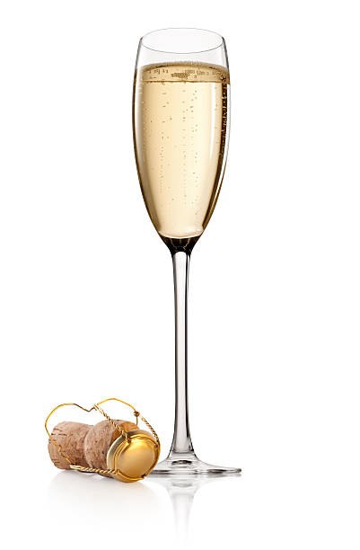 brindisi con champagne - champagne cork isolated single object foto e immagini stock