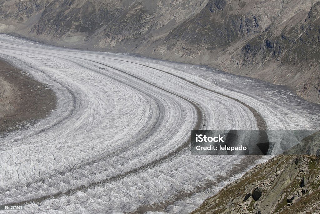 The Great Aletsch Glacier, Wallis, Switzerland "The Great Aletsch Glacier (part of the Jungfrau-Aletsch Protected Area, which was declared a UNESCO World Heritage site in 2001)" Aletsch Glacier Stock Photo