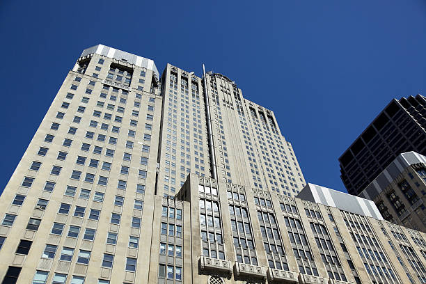 istock Abstract tall office buildings in downtown Chicago 184374357