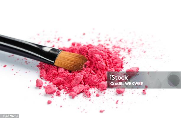 Foto de Closeup De Maquiagem Escova E Pó e mais fotos de stock de Beleza - Beleza, Blush, Cosmético