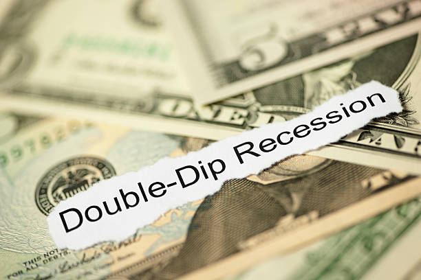 double dip спад финансы заголовок темы - double dip recession стоковые фото и изображения