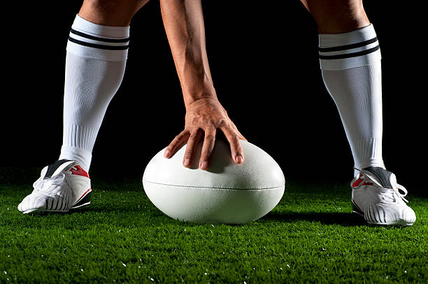istock Close up of a man playing rugby ball 184375810
