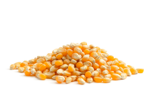 Popping corn isolated on awhite background.