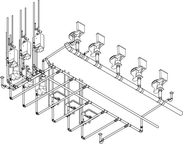 3D illustration of building piping