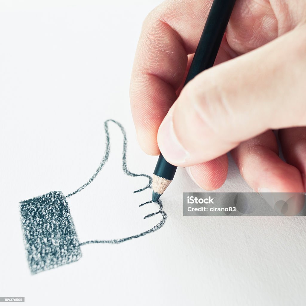 Rysunek Ręka z kciuka w górę - Zbiór zdjęć royalty-free (Alfabet)