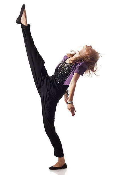 HIP HOP dancer dancing on white background