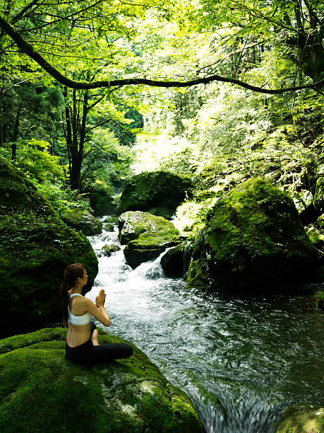 istock Woman doing yoga in nature 184376735