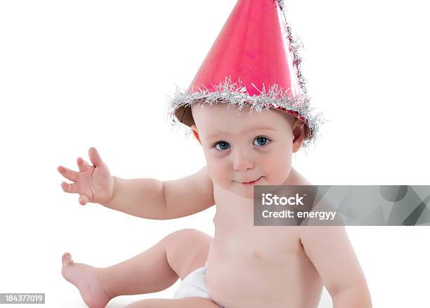 Bebê Com Chapéu De Festa - Fotografias de stock e mais imagens de 12-15 Meses - 12-15 Meses, 2012, Ano novo