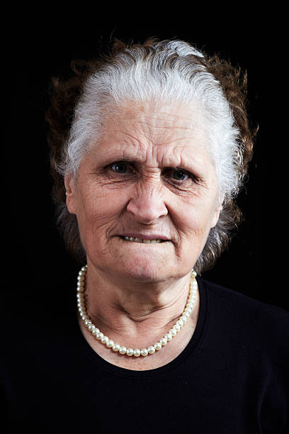 Nervous Displeased old woman ugly old women stock pictures, royalty-free photos & images